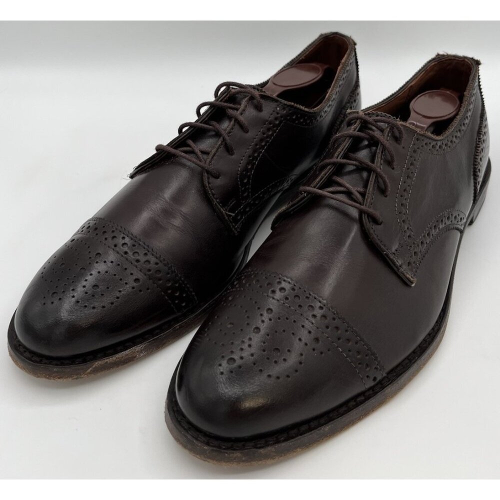 Allen Edmonds Lexington Oxford Brogue Cap-Toe Shoes Leather Dark Brown 10.5D